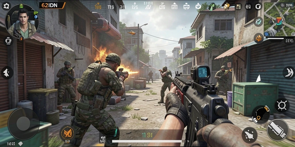 Tangkapan layar utama dari game TPS 62IDN menunjukkan aksi pertempuran yang mendebarkan.