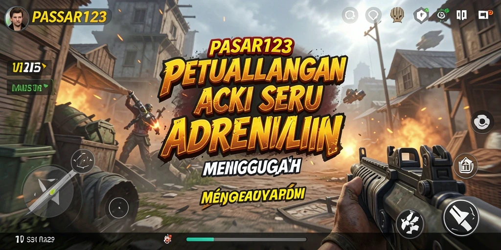Screenshot utama PASAR123 menampilkan momen aksi mendebarkan yang seru.