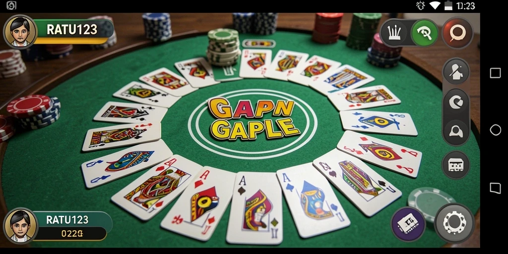 Tampilan gameplay Gaple yang seru di RATU123.