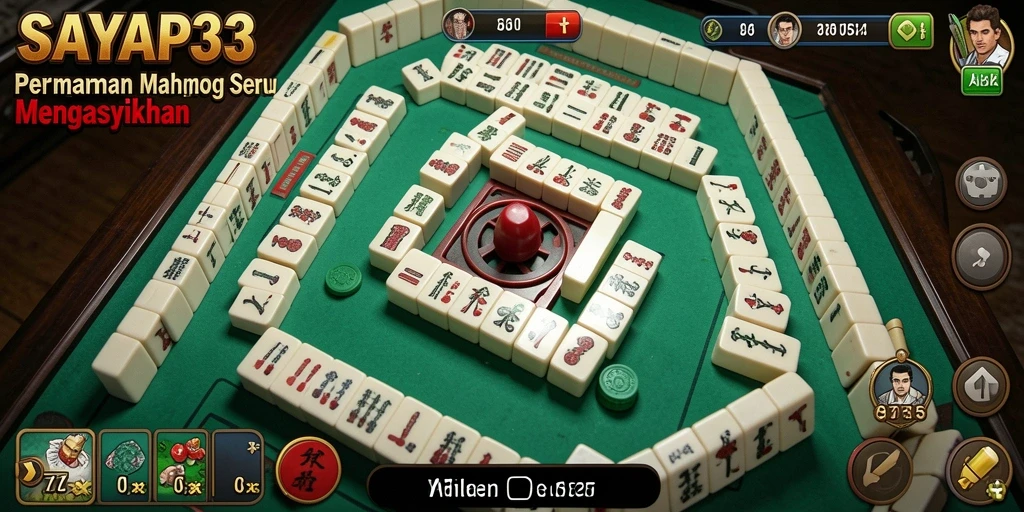 Screenshot gameplay SAYAP33 menampilkan suasana permainan Mahjong yang seru dan menarik.