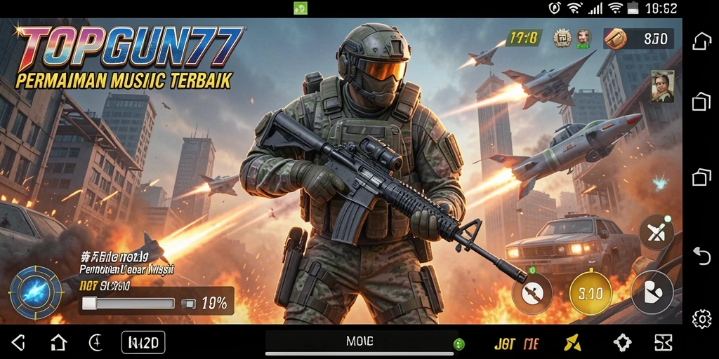 Tampilan gameplay yang seru dan menarik di TOPGUN77.